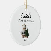 Custom Baby's eerste kerstballen Keramisch Ornament (Rechts)