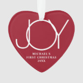 Custom Baby's First Christmas Photo Red Heart (devant)