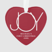 Custom Baby's First Christmas Photo Red Heart (dos)