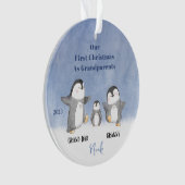 Custom Baby's Schattigee Eerste Kerstmis Grootoude Ornament (voorkant)