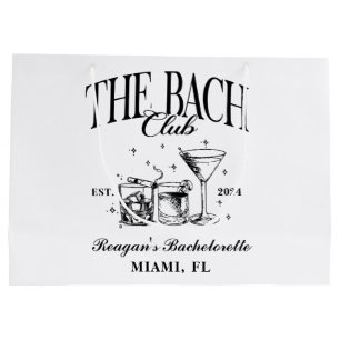 Custom Bach Club Bachelorette Retro Cocktail Zwart Groot Cadeauzakje