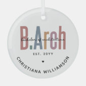 Custom Bachelor of Architecture Afstuderen Glas Ornament (Voorkant)