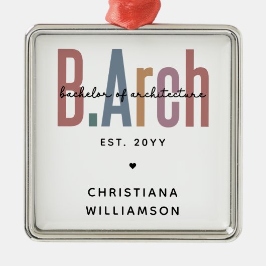 Custom Bachelor of Architecture Afstuderen Metalen Ornament (Voorkant)