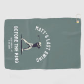 Custom Bachelor Party Favoriet Golftrip Groomsmen Golfhanddoek (Horizontaal)