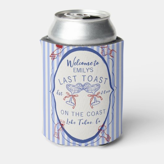 Custom Bachelorette | Last Toast on the Coast Blikjeskoeler (Blikje Achterkant)