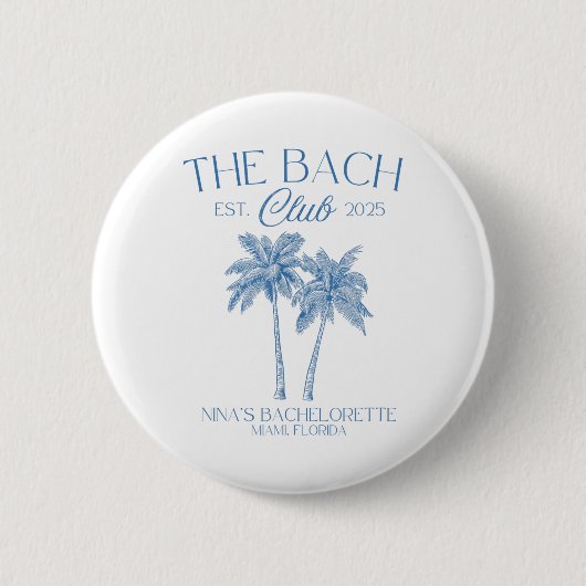 Custom Bachelorette Party Beach Bridal 2025 Ronde Button 5,7 Cm (Voorkant)