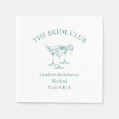 Custom Bachelorette Party Cocktail Social Club Servet (Voorkant)