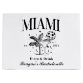 Custom Bachelorette Retro Cocktail Zwart Groot Cadeauzakje (Voorkant)