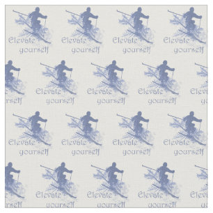 Custom Back Kleur Elevate Yourself Ski Quote Blauw Stof