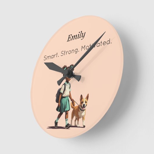 Custom Back to School Wall Clock Ronde Klok (Hoek)