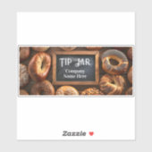 Custom Bagel Cafe Business Tip Jar Sticker (Vel)