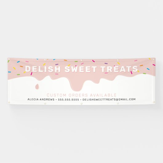 CUSTOM Baker Frosting Drip kleur strooit blush Spandoek (Horizontaal)