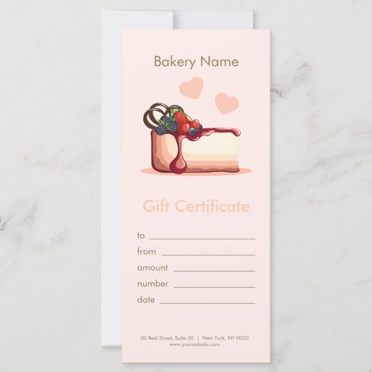 Custom Bakery Gift Certificate (Voorkant)