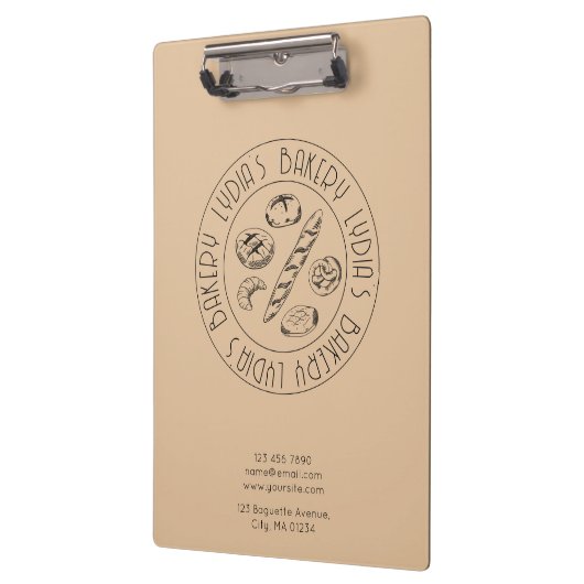 Custom Bakery Logo Clipboard Klembord (Links)