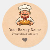 Custom Bakery logo Sticker - Chef Bread Logo (Devant)