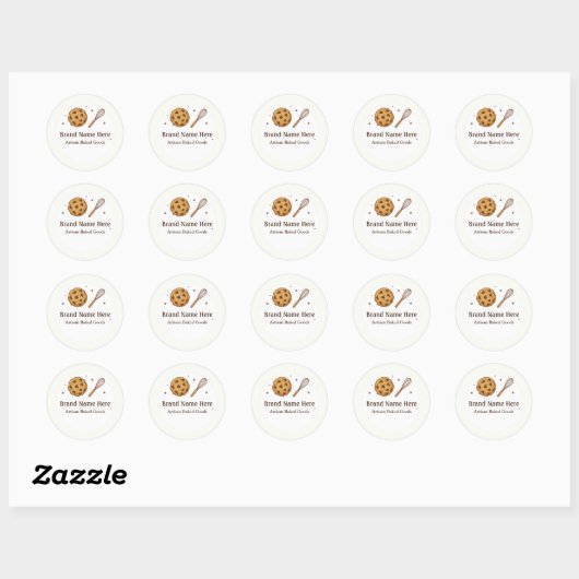 Custom Bakery logo Sticker - Cookie & Whisk deisgn (Feuille)