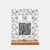 Custom Bakery Pattern QR Code Table Sign Acryl Bord (Voorkant)