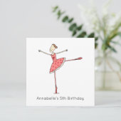 Custom Ballerina Birthday Invitation (Staand voorkant)