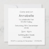Custom Ballerina Birthday Invitation (Achterkant)