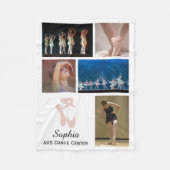 Custom Ballet 5 Fotocollage Danser's Naam Fleece Deken (Voorkant)
