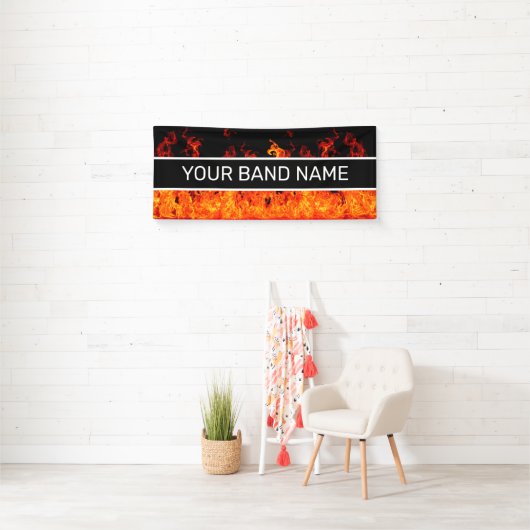 Custom Band Merch Flames Rock & Roll Music Gig Spandoek (Insitu)
