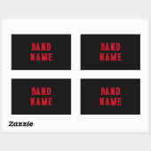 Custom Band Merch Rechthoekige Sticker (Vel)