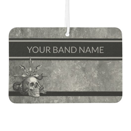 Custom Band Merch Rocker Skull Rock & Roll Music A Luchtverfrisser (Voorkant)
