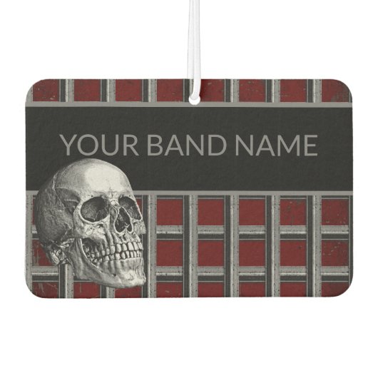 Custom Band Merch Rocker Skull Rock & Roll Music Luchtverfrisser (Voorkant)