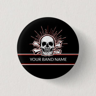 Custom Band Pin Skull Botten Rock Punk Music Butto Ronde Button 3,2 Cm