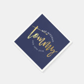 CUSTOM Bar Mitswa lunch voor Tommy marine + goud Servetten (Hoek)