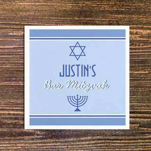 Custom Bar Mitvah party napkins Servet