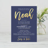 CUSTOM Bar Mitzvah Invitation pour Noah marine + o (Debout devant)