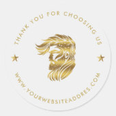 Custom Barber Logo Custom Typography Ronde Sticker (Voorkant)