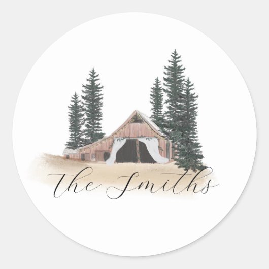 Custom Barn Wedding Sticker (Voorkant)