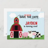 Custom Barnyard Bewaar de datum voor uitnodigingen (Voorkant / Achterkant)