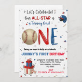 Custom Baseball Birthday Party Invitation (Devant / Derrière)