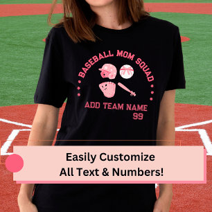Custom Baseball Mom Squad T-shirt   Perfect cadeau
