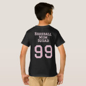 Custom Baseball Mom Squad, teamnummer en naam T-shirt (Achterkant volledig)
