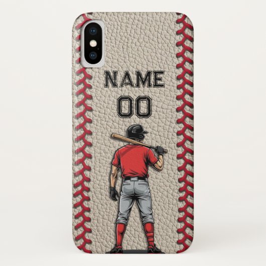 Custom Baseball Player Customizable Number Name Case-Mate iPhone Case (Achterkant)