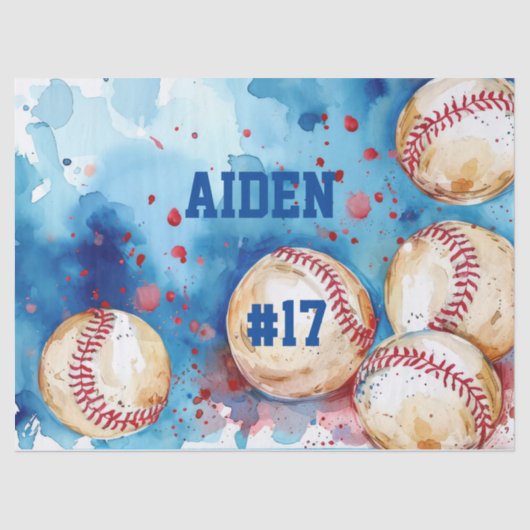 Custom Baseball Theme Party Tissuepapier (Voorkant)