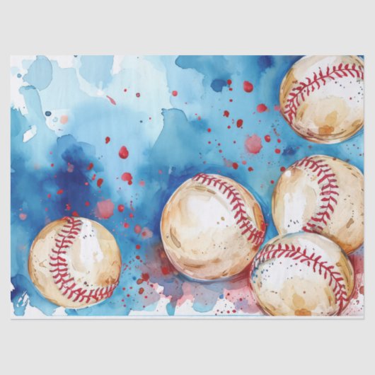 Custom Baseball Theme Party Tissuepapier (Voorkant)