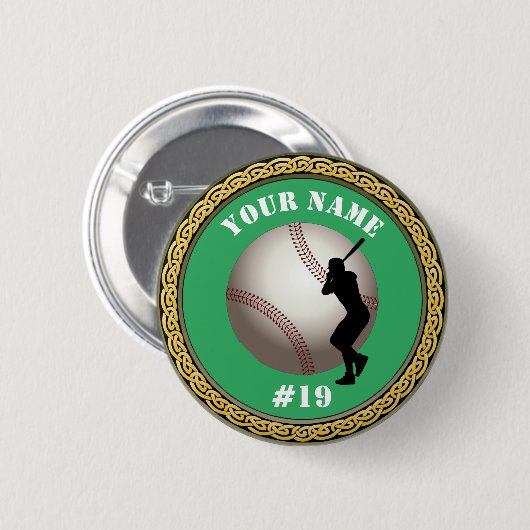 Custom Baseball - Voeg naam & nummer toe Ronde Button 5,7 Cm (Voorkant /achterkant)