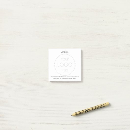 Custom Basic Business Logo Achtergrond en naam Post-it® Notes (Op bureau)