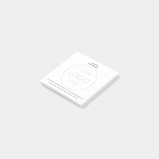 Custom Basic Business Logo Achtergrond en naam Post-it® Notes (Schuin)