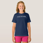 Custom Basic Dark Navy Blue Toevoegen Jouw tekst K T-shirt (Voorkant volledig)