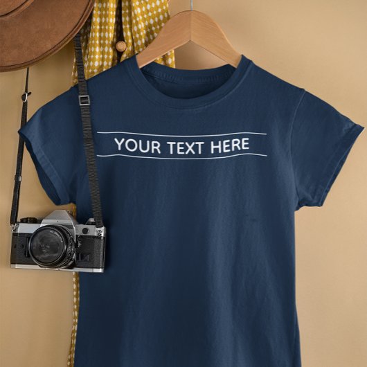 Custom Basic Dark Navy Blue Toevoegen Jouw tekst V T-shirt