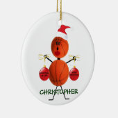 Custom Basketbal Kerstmis Keramisch Ornament (Rechts)