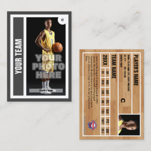 Custom Basketbal Trading Kaart - Donkergrijs Contactkaartje