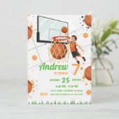 Custom Basketball Birthday party Kaart (Staand voorkant)