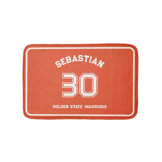 Custom Basketball Textured Orange Badmat (Voorkant)